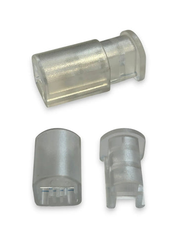 Three metallic cylindrical components on a white background