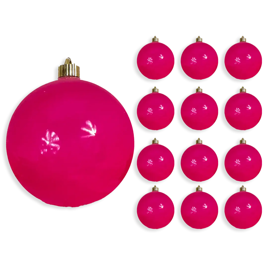 6" (150mm) Large Commercial Shatterproof Ball Ornaments, 1/Box, 12/Case, 12 Pieces