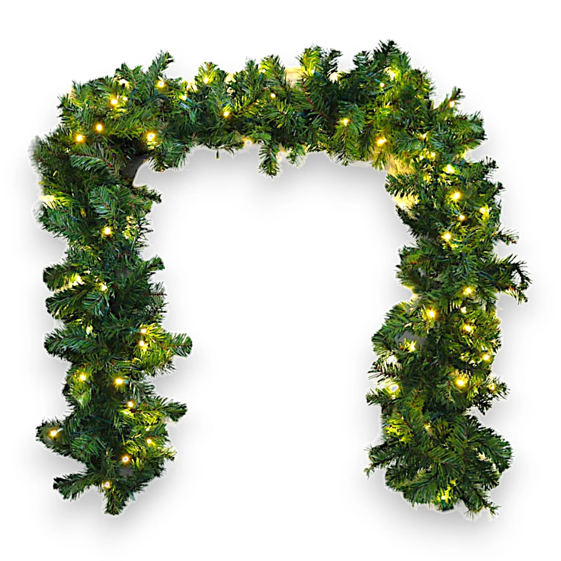 9 foot by 14 inch Evergreen Garland warm white