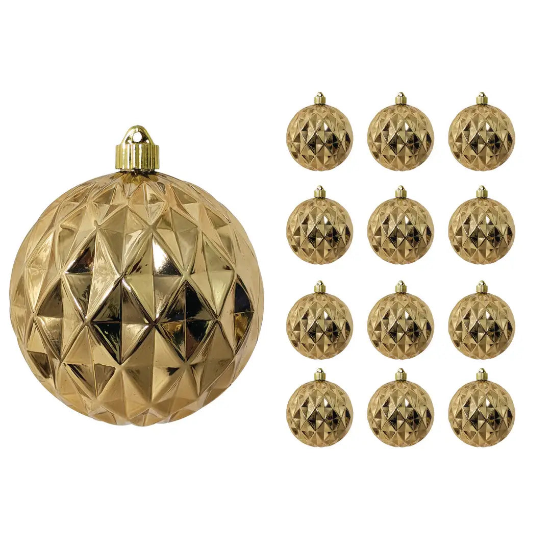 6" (150mm) Large Commercial Shatterproof Ball Ornaments, 1/Box, 12/Case, 12 Pieces