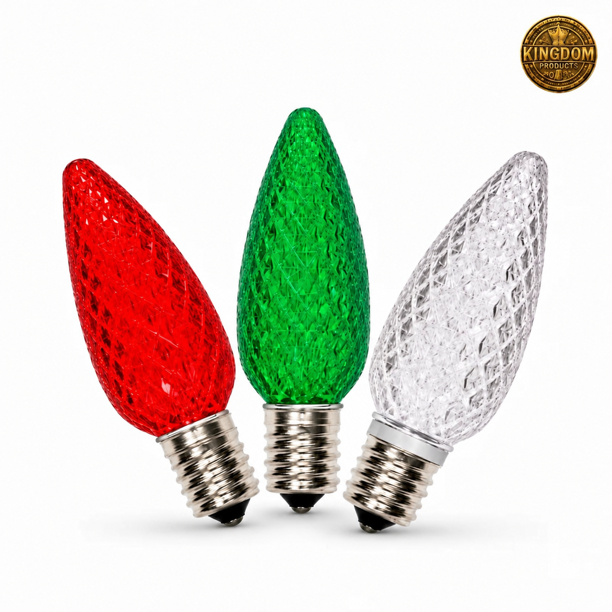 Kingdom C9 red, green and Pure White bulbs