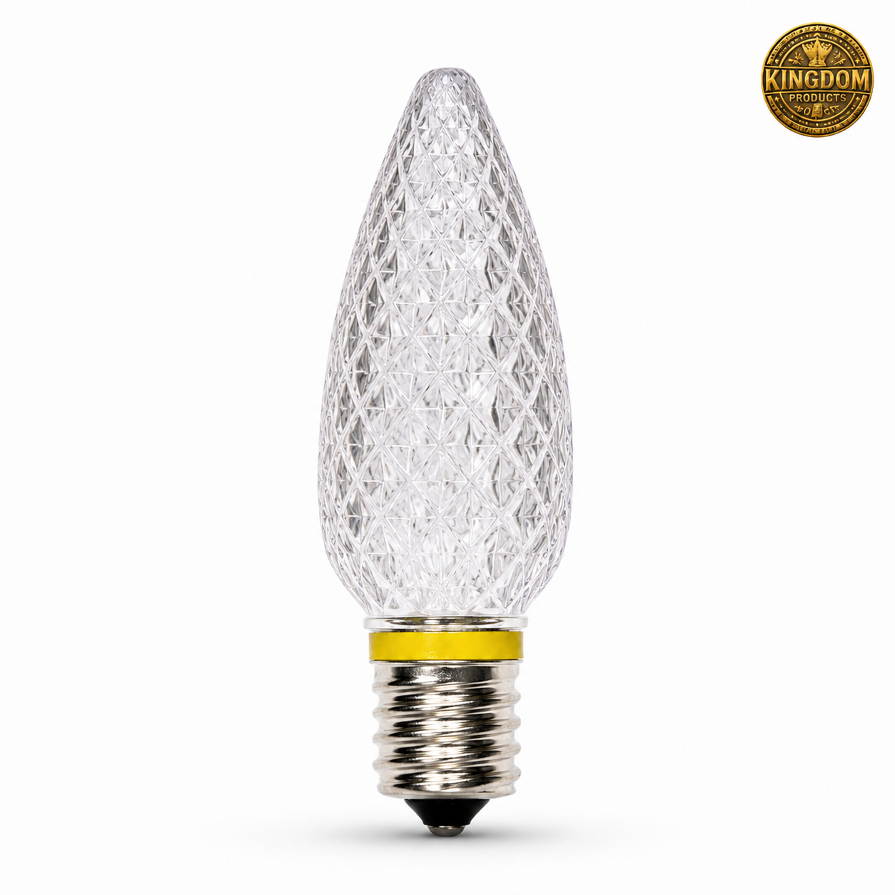 Kingdom Bulb C9 Warm White 3000K with yellow identification ring