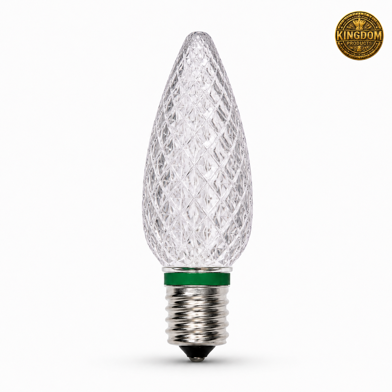 Kingdom Bulb C9 Winter Warm White 2900K with green identification ring