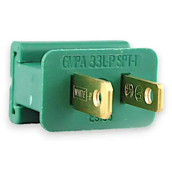 Green male SPT-1 plug component included in the 25 FT Wire & Plug Kit
