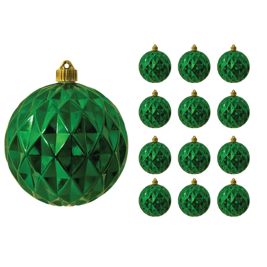 6" (150mm) Large Commercial Shatterproof Ball Ornaments, 1/Box, 12/Case, 12 Pieces