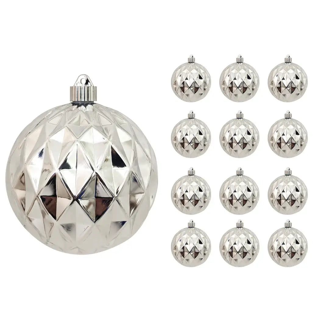 6" (150mm) Large Commercial Shatterproof Ball Ornaments, 1/Box, 12/Case, 12 Pieces
