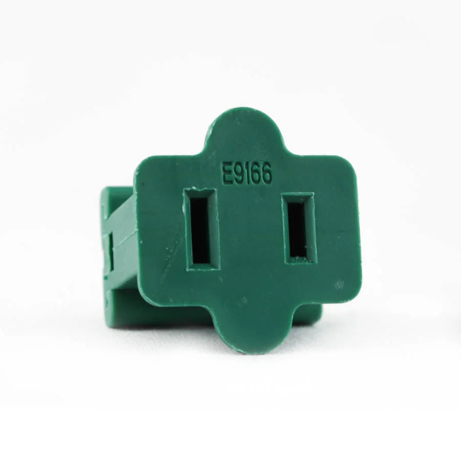 Green SPT-2 female zip plug with knockout tab